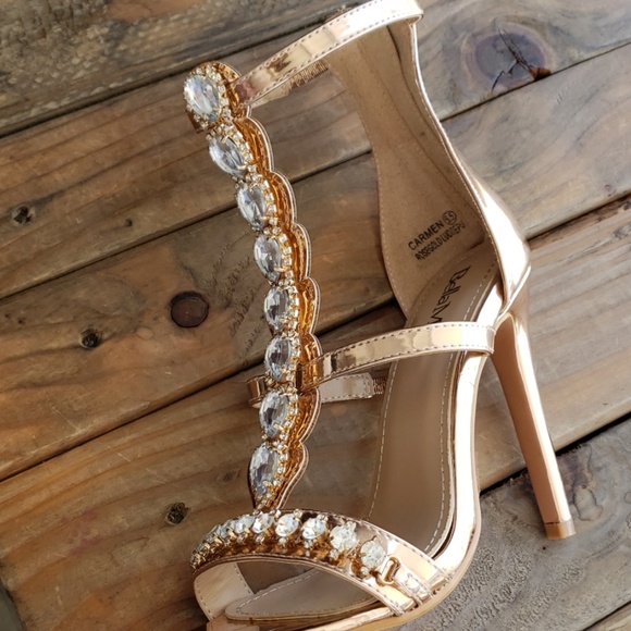 Gold heel with faux diamonds Glam - Picture 6 of 9